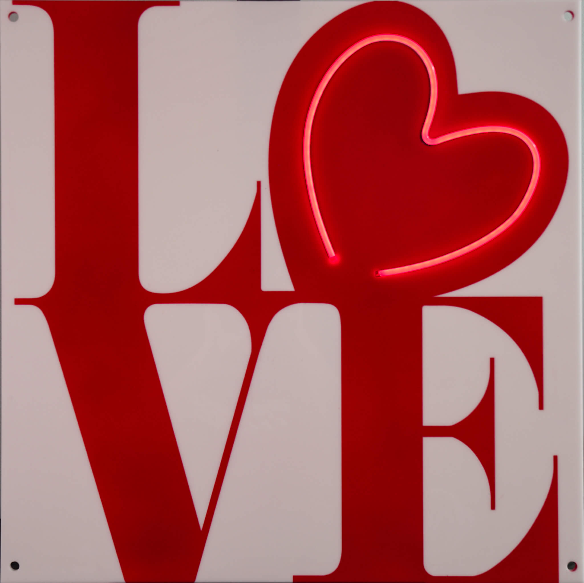 LOVE Square LED Neon Wall Art Acrylic 23x23